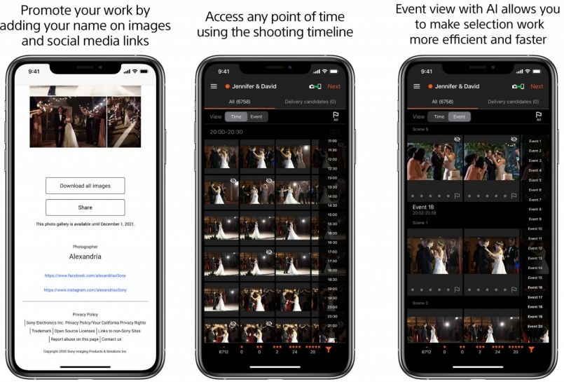 Новое приложение Sony Visual Story для iOS предназначено для свадебных фотографов и фотографов мероприятий
