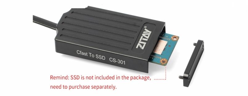 Адаптер Zitay позволяет использовать накопители MSATA вместо карт CFast 2.0