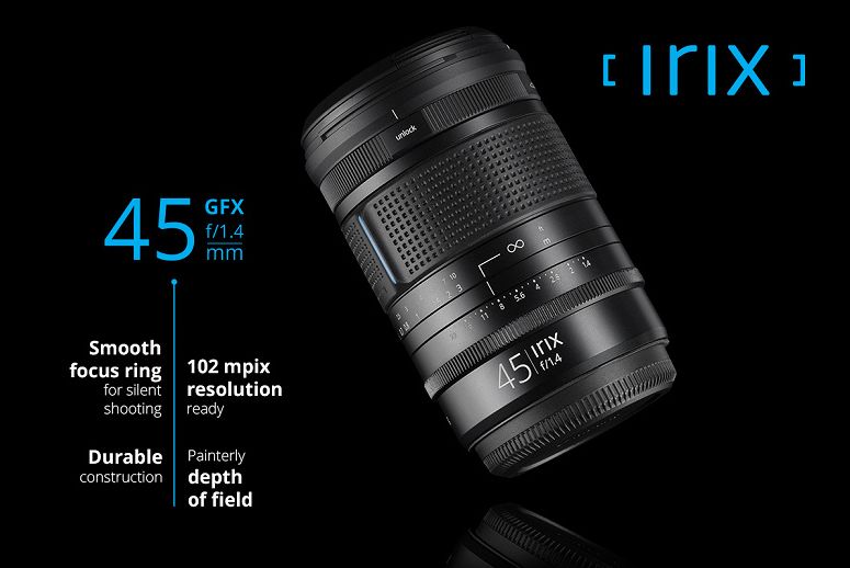 Представлен объектив Irix 45mm F1.4 Dragonfly для среднеформатных камер Fujifilm GFX